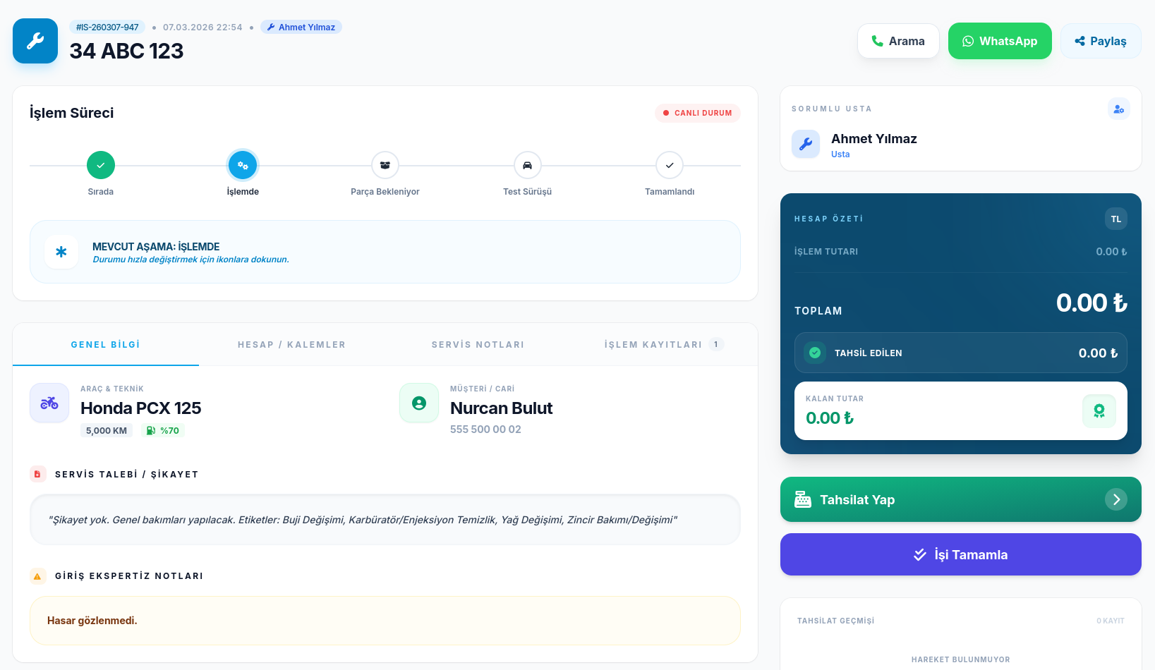 Kapsamlı İş Emri Yönetimi